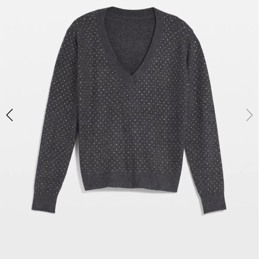 WHBM Sparkle V-Neck Sweater